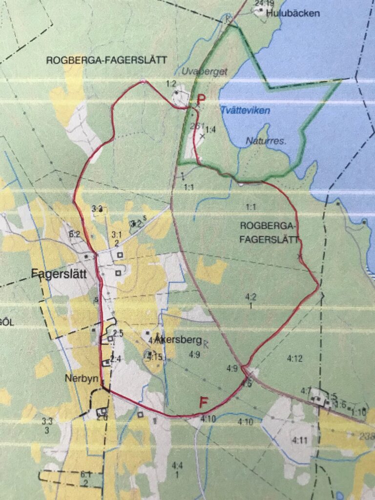Dagens vandring. Från Uvaberget via historiska Kalmarvägen till Fagerslätt och Holmalyckan. Ca 5 km.